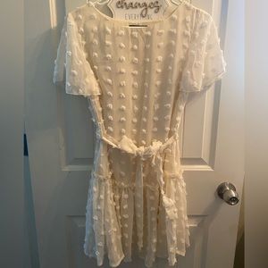 White Ruffle Dot Dress